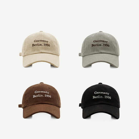 Men And Women Fashion Wide Eaves Corduroy Baseball Hat