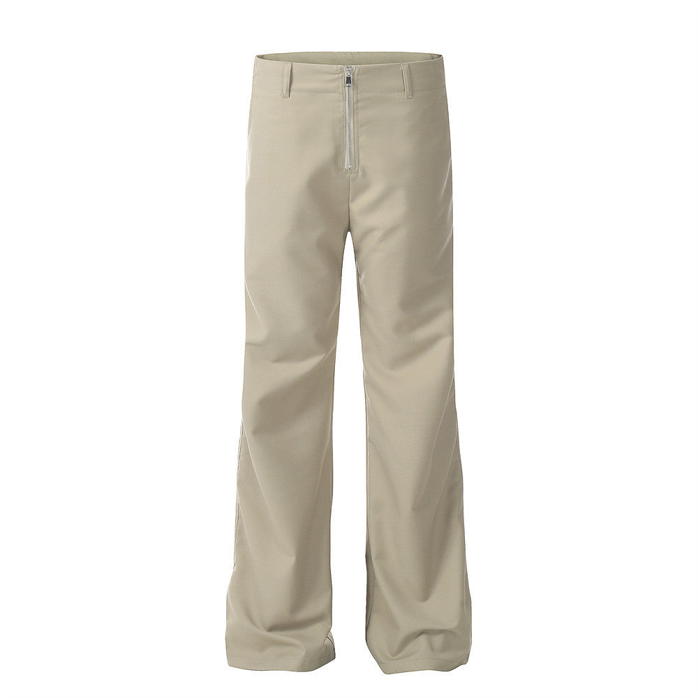Solid Color Casual Wide-leg Trousers Men