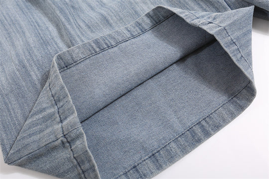 Fashion Tie-dye Denim Loose Shorts Men