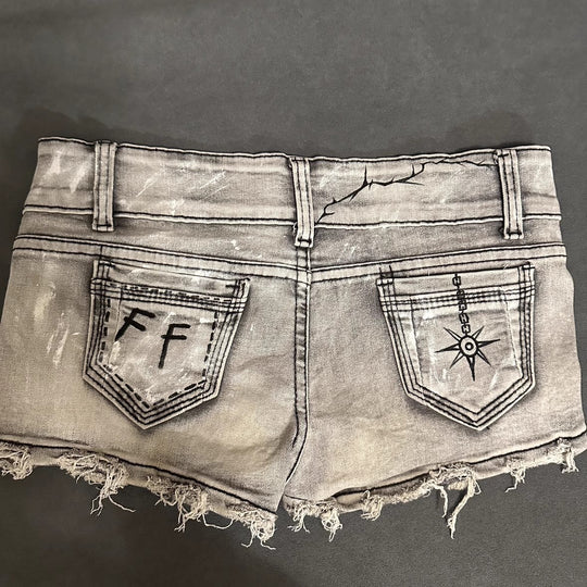 American Hot Girl Retro Low Waist Denim Shorts Women