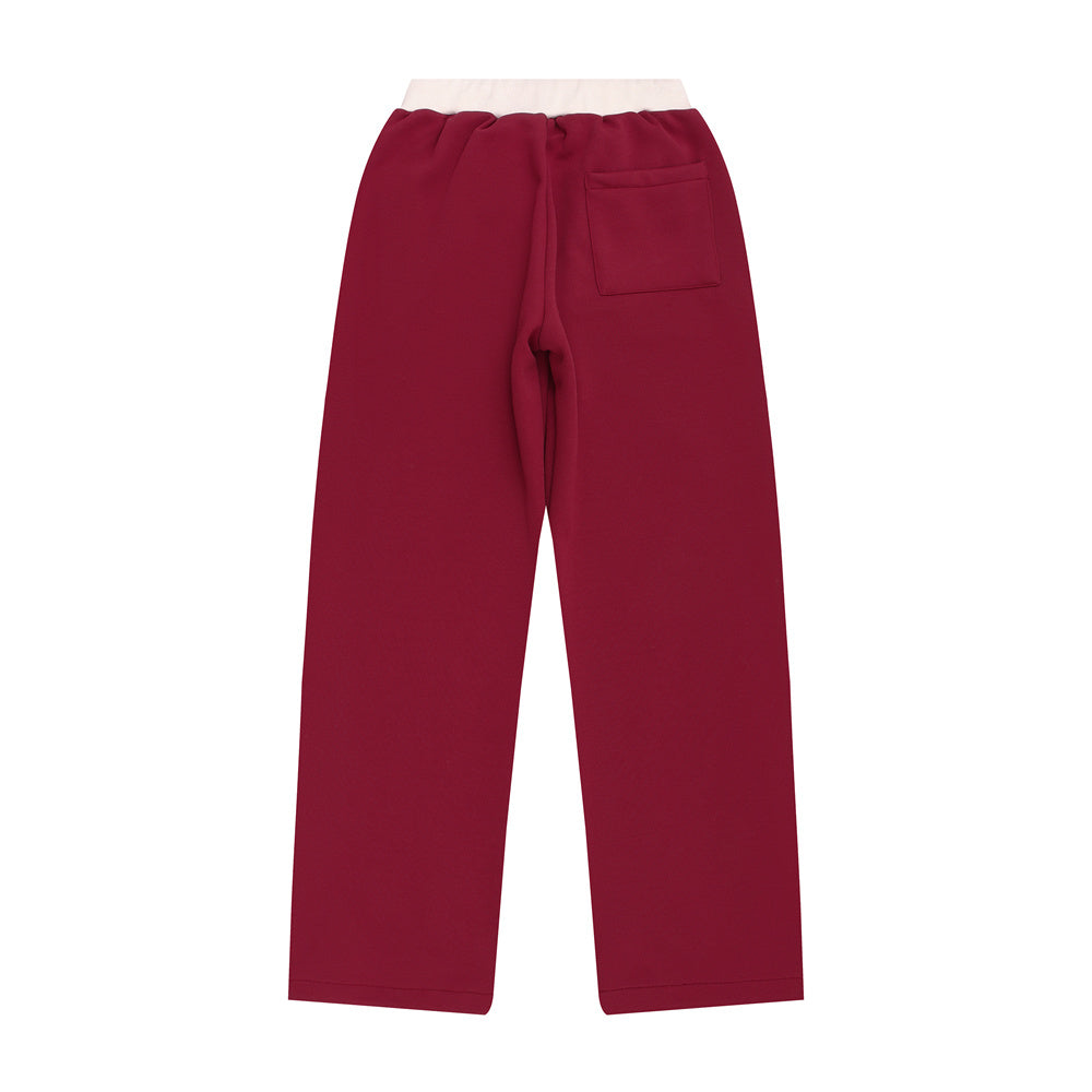 Color Matching Straight Casual Trousers For Men