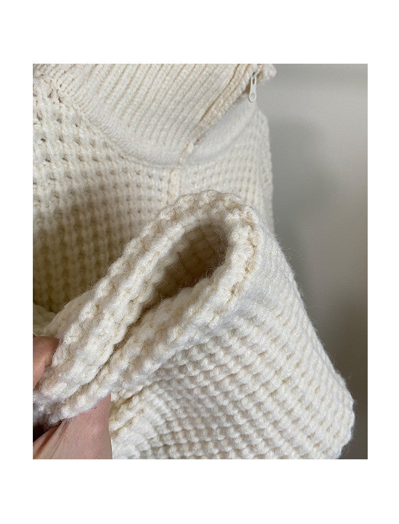 Thickened Loose Lazy Sweater Zipper Knitted Cardigan Jacket Women
