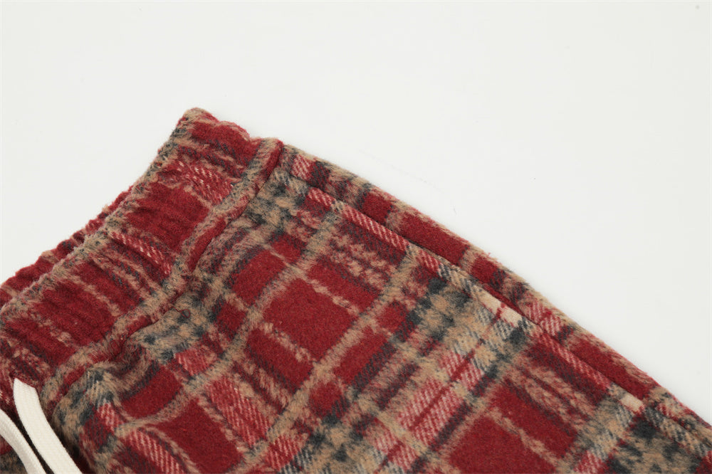 Fashion Personality Plaid Casual Trousers Men