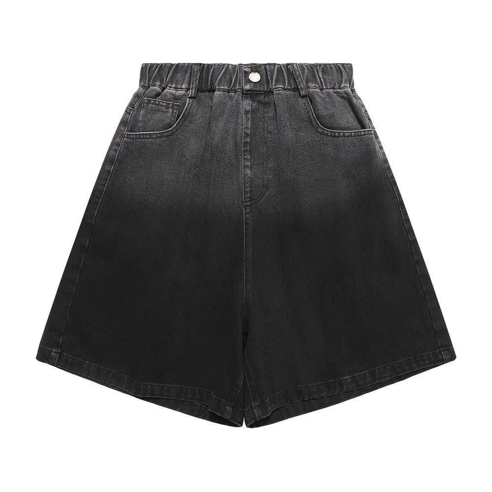 Gradient Hanging Dyed Denim Loose Shorts Men