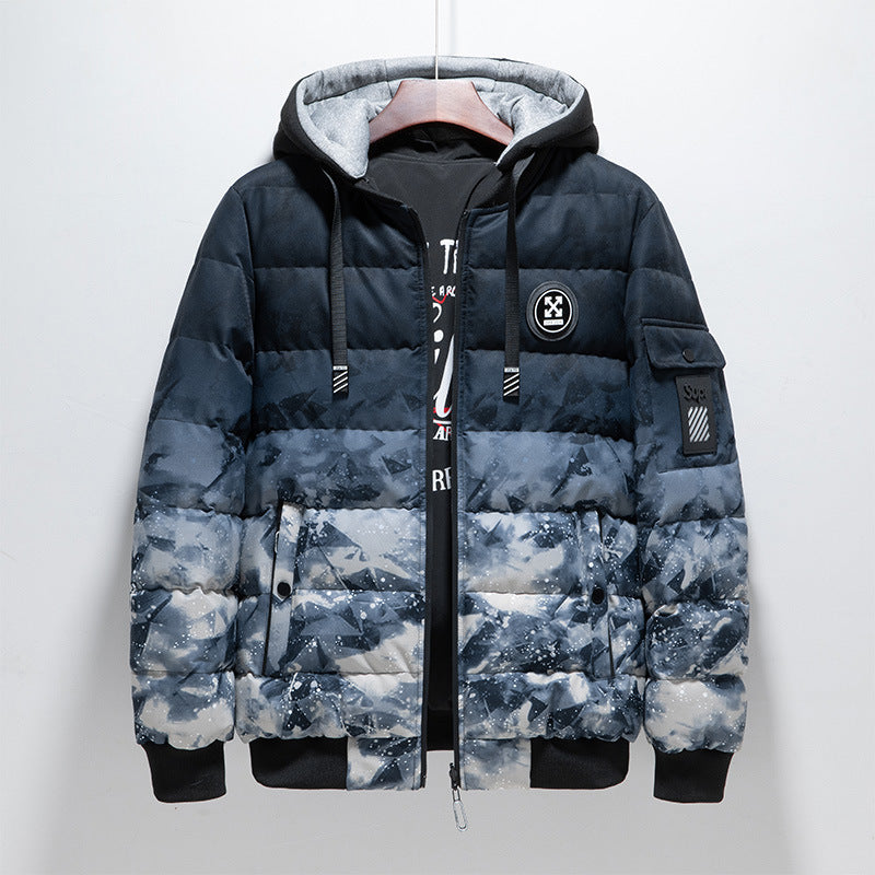 Men's Down Padded Jacket Autumn And Winter Hooded Thick Padded Jacket