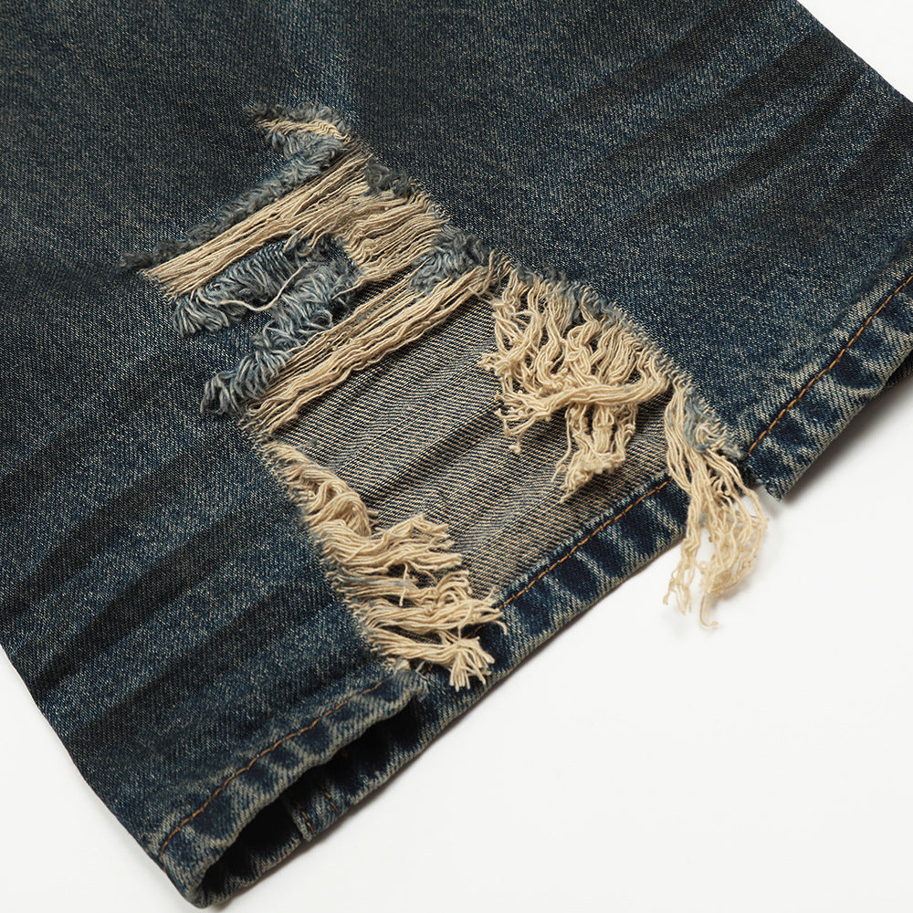 Fashion Straight Denim Trousers Hip Hop Men