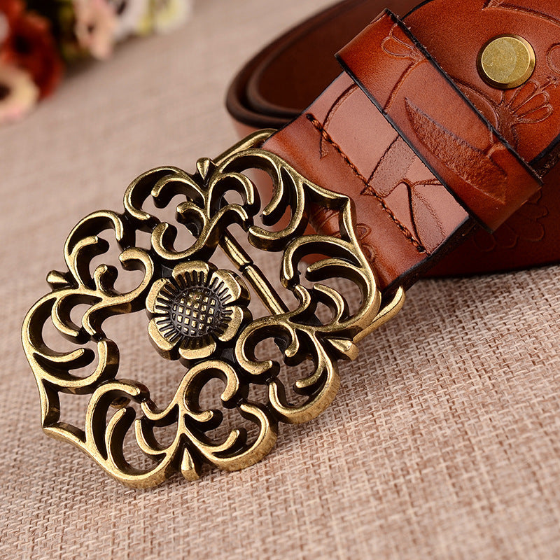 Women's Leather Vintage Decorative Belt