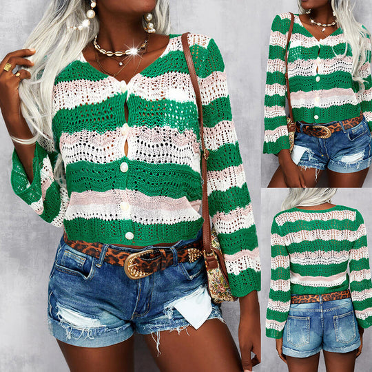European And American Cardigan Single-Breasted Long-Sleeved Casual Jacket Women