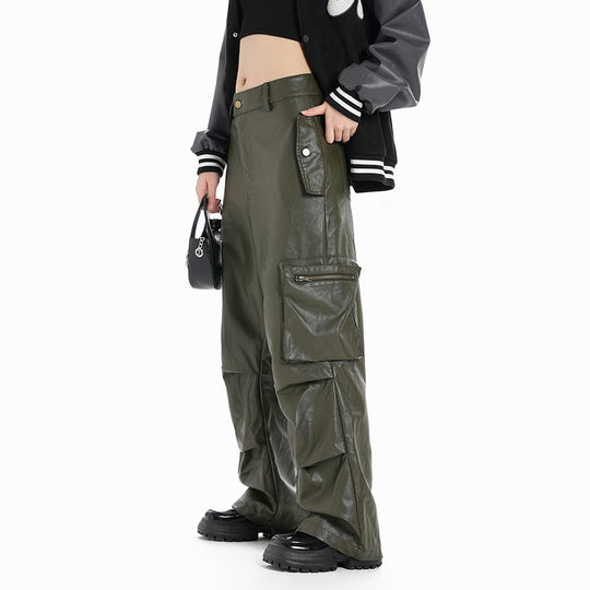 Tooling PU Leather Trousers For Men And Women