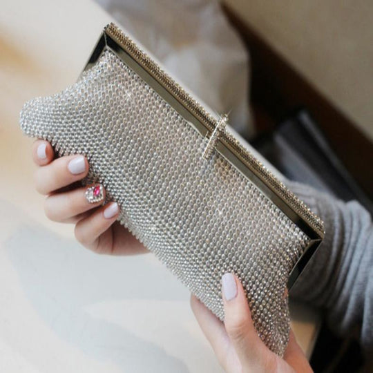 Super Dinner Pack Rhinester Female Bag Bridal Clutch Chain
