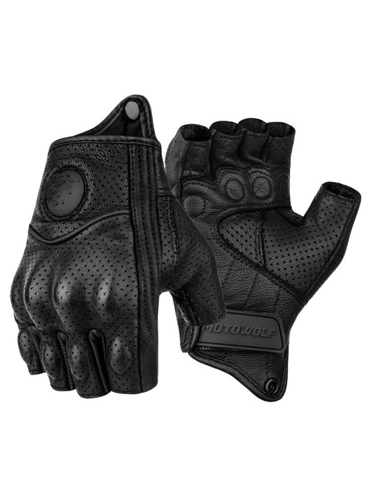 Motorcycle Leather Gloves Motorcycle Brigade Motorcycle Riding Half Finger For Men And Women