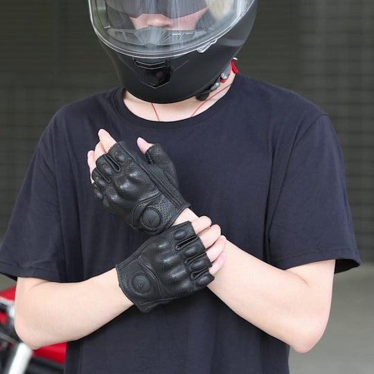 Motorcycle Leather Gloves Motorcycle Brigade Motorcycle Riding Half Finger For Men And Women