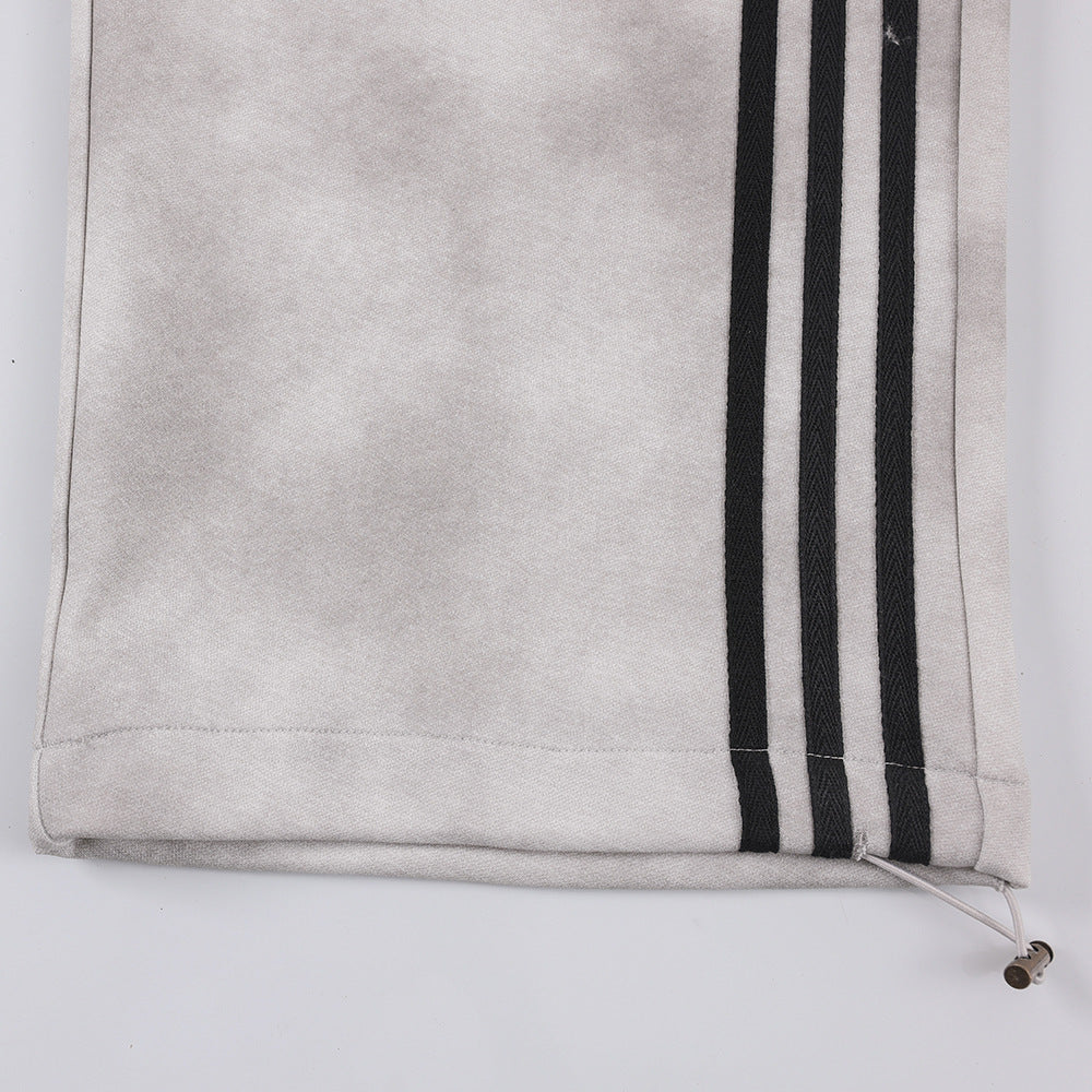 Stitching Fashion Striped Casual Trousers Men