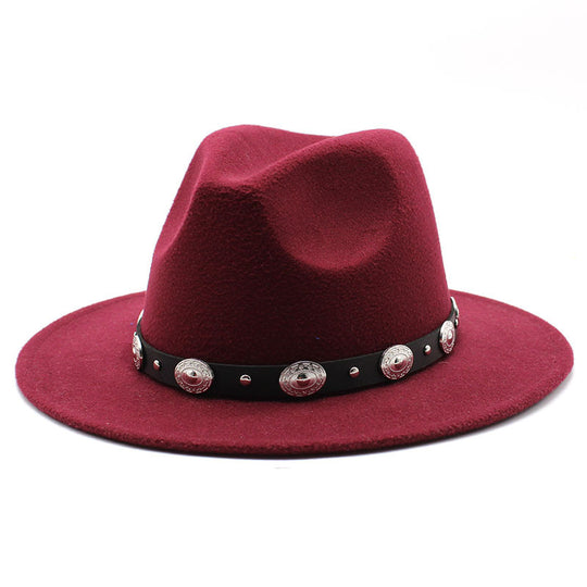 Retro Top Hat With Metal Belt Men And Women Jazz Hat