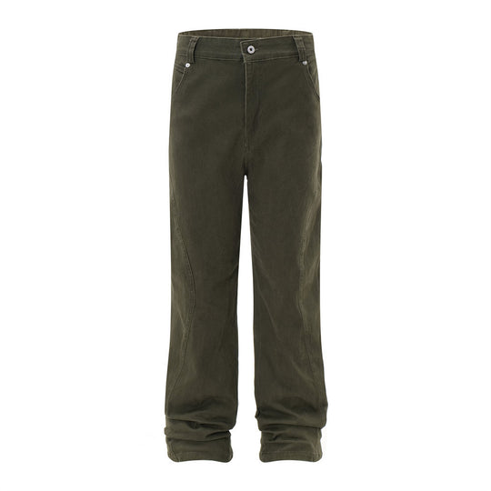 Fashion Solid Color Denim Trousers Men