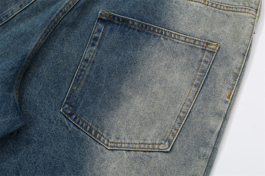 Fashion Inkjet Gradient Denim Shorts Men