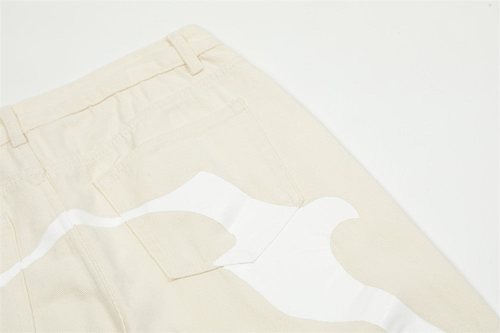 Personalized Printing Straight-leg Trousers Men