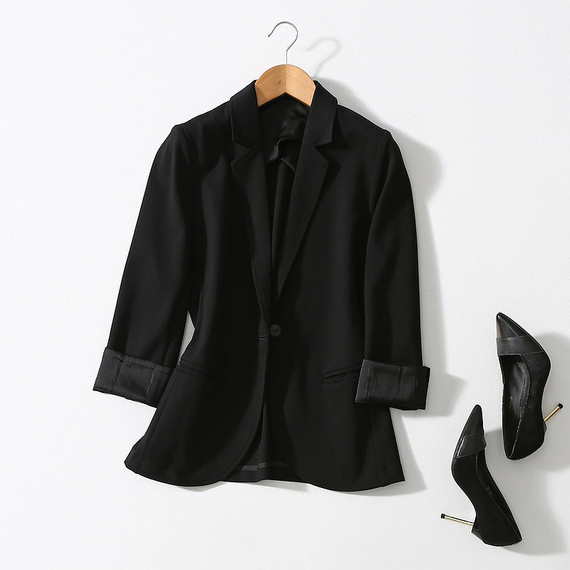 All-match Three-dimensional Cut One-button Small Suit Jacket Women