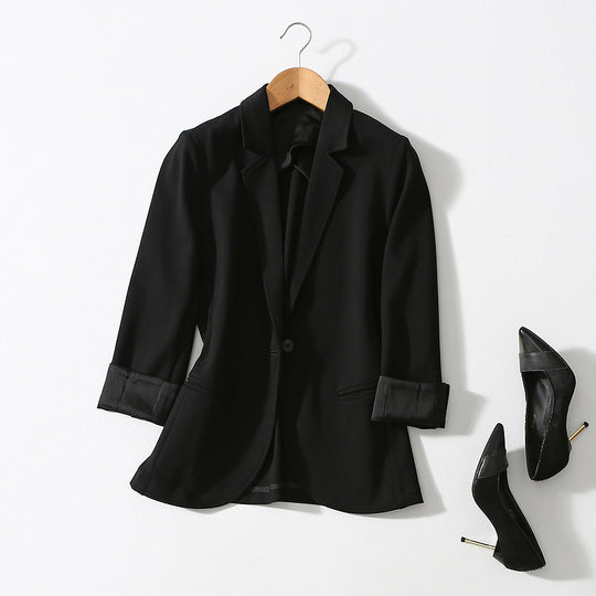 All-match Three-dimensional Cut One-button Small Suit Jacket Women
