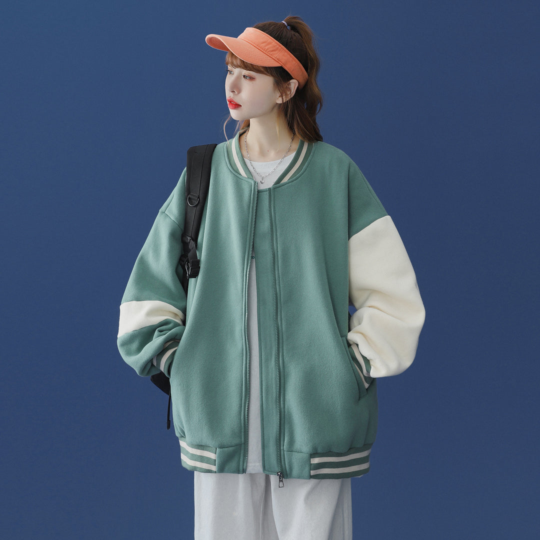 Baseball Uniform Women Original Niche Design Sense Sweater Jacket