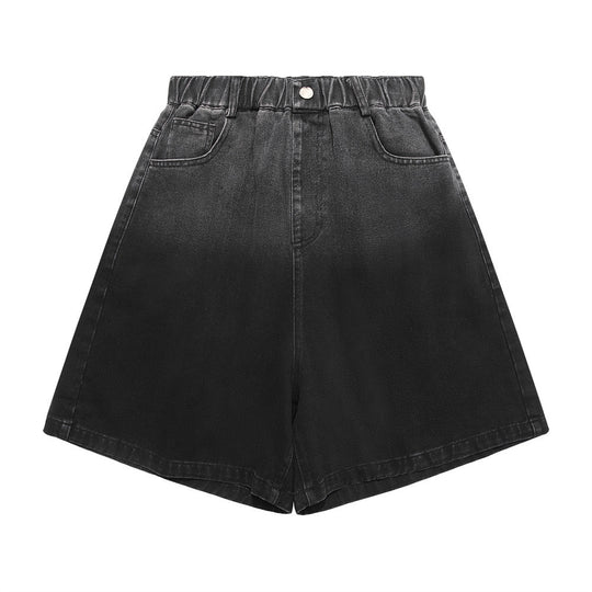 Gradient Hanging Dyed Denim Loose Shorts Men