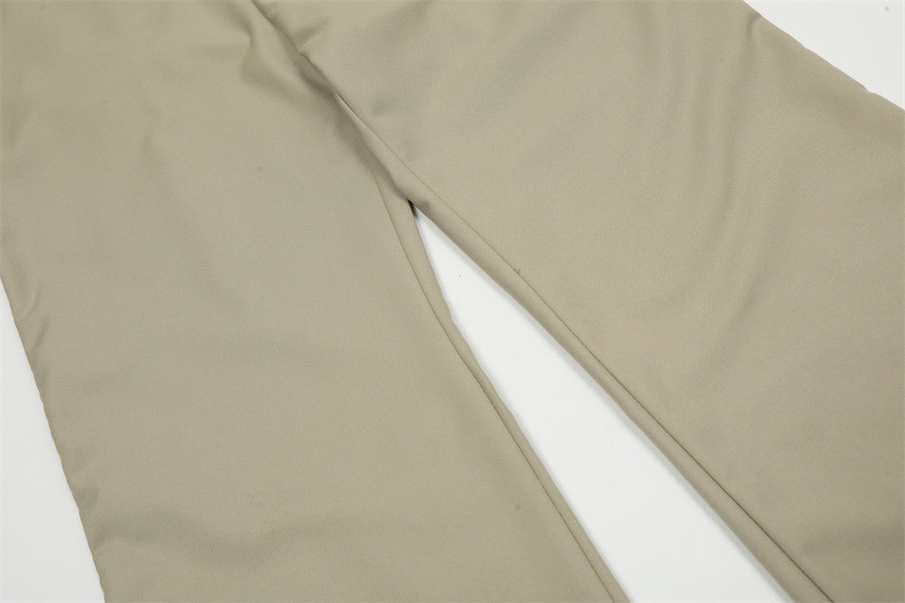 Solid Color Casual Wide-leg Trousers Men