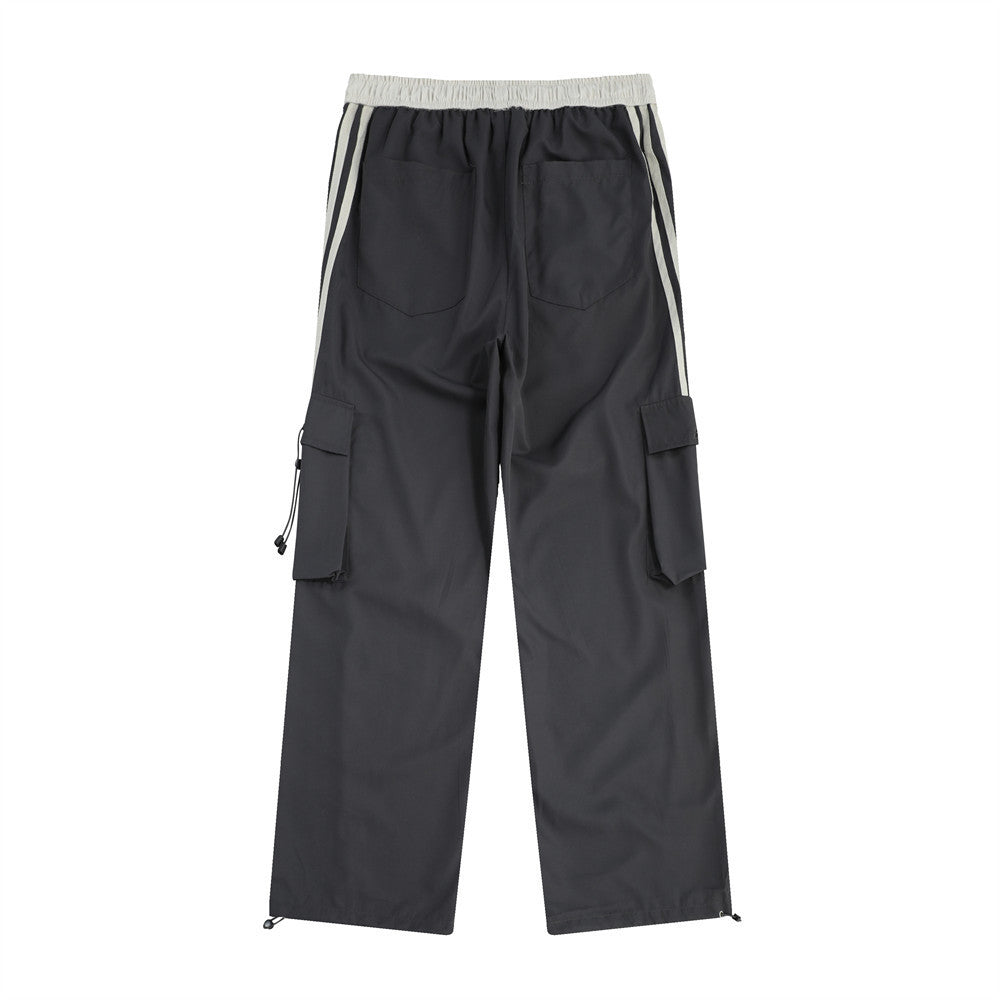 Contrast Color Overalls Casual Trousers For Men