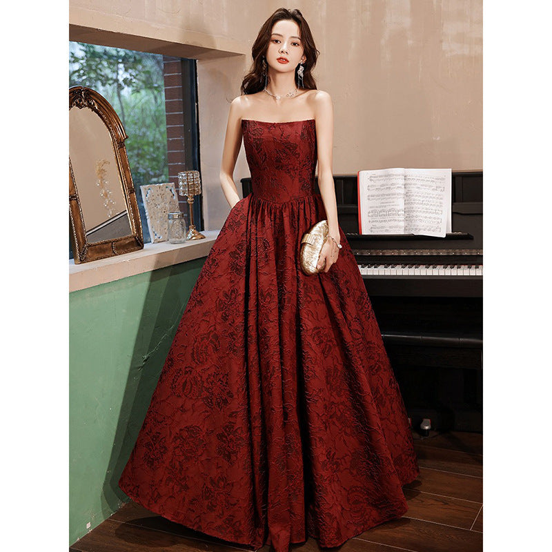 Women's Red Wedding Party Evening Dress