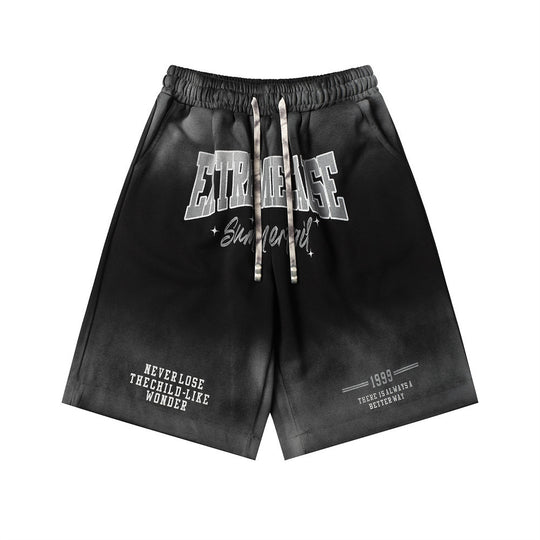 Fashion Gradient Tie-dye Loose Shorts Men