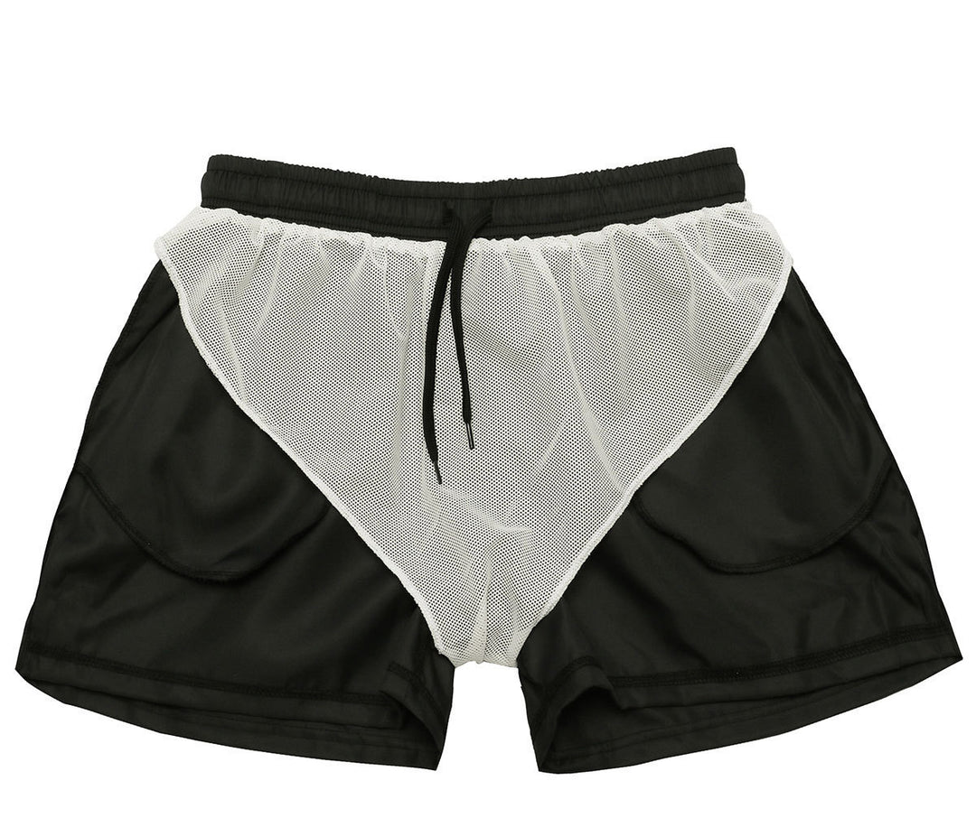 Summer Thin Mesh Lined Sports Shorts For Men