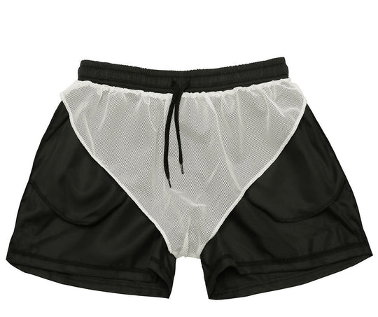 Summer Thin Mesh Lined Sports Shorts For Men