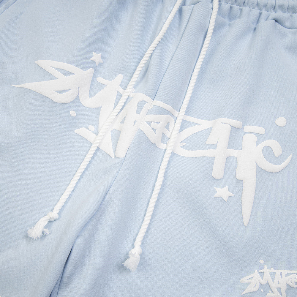 Letter Puff Print Loose Shorts For Men And Women