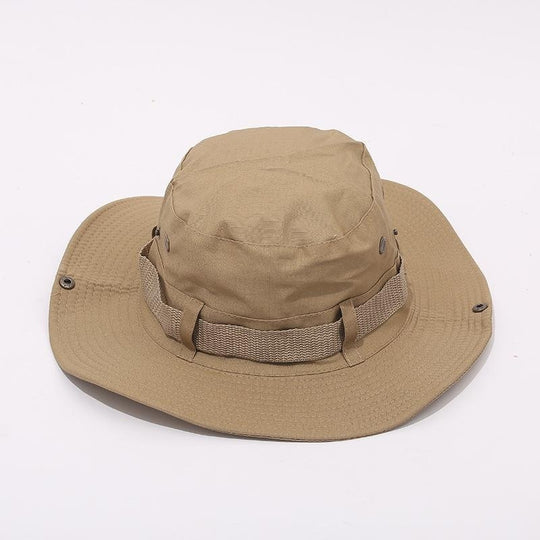 Boonie Hat Beige Broad-brimmed Hat Checked Cloth Men Women Mountaineering Outdoor Double-sided