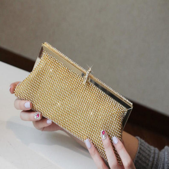 Super Dinner Pack Rhinester Female Bag Bridal Clutch Chain