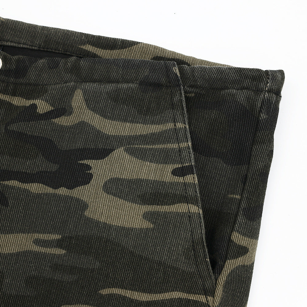 American Camouflage Workwear Straight-leg Trousers Men