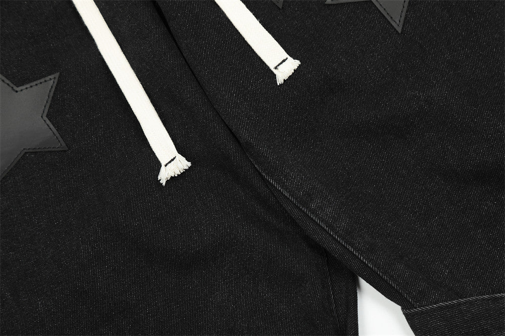 Embroidered Straight-leg Denim Trousers For Men