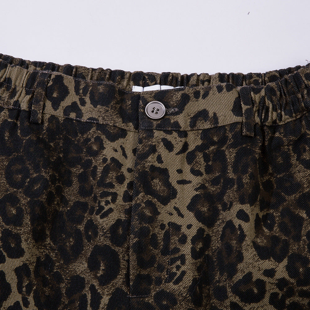 Leopard Camouflage Workwear Shorts Men