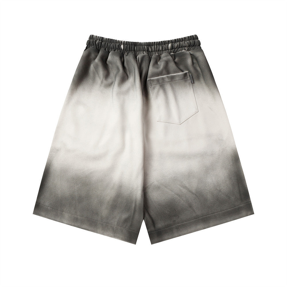 Fashion Gradient Tie-dye Loose Shorts Men