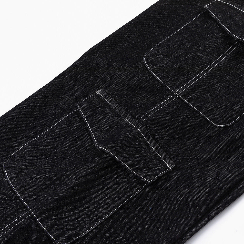 Stylish Multi-pocket Denim Trousers For Men