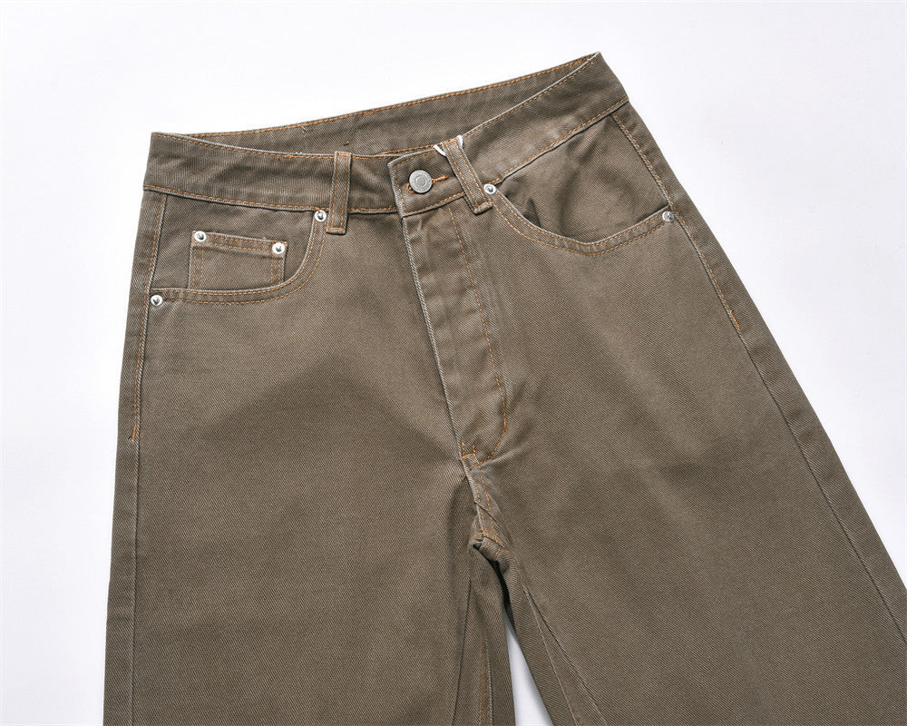 American Retro Denim Straight-leg Trousers Men