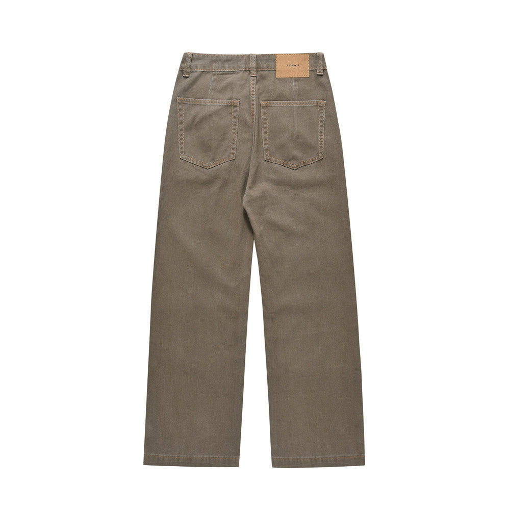 American Retro Denim Straight-leg Trousers Men