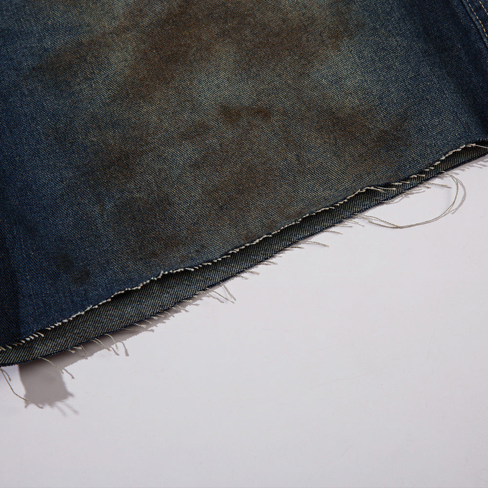 Heavy Industry Old And Dirty Denim Shorts Men