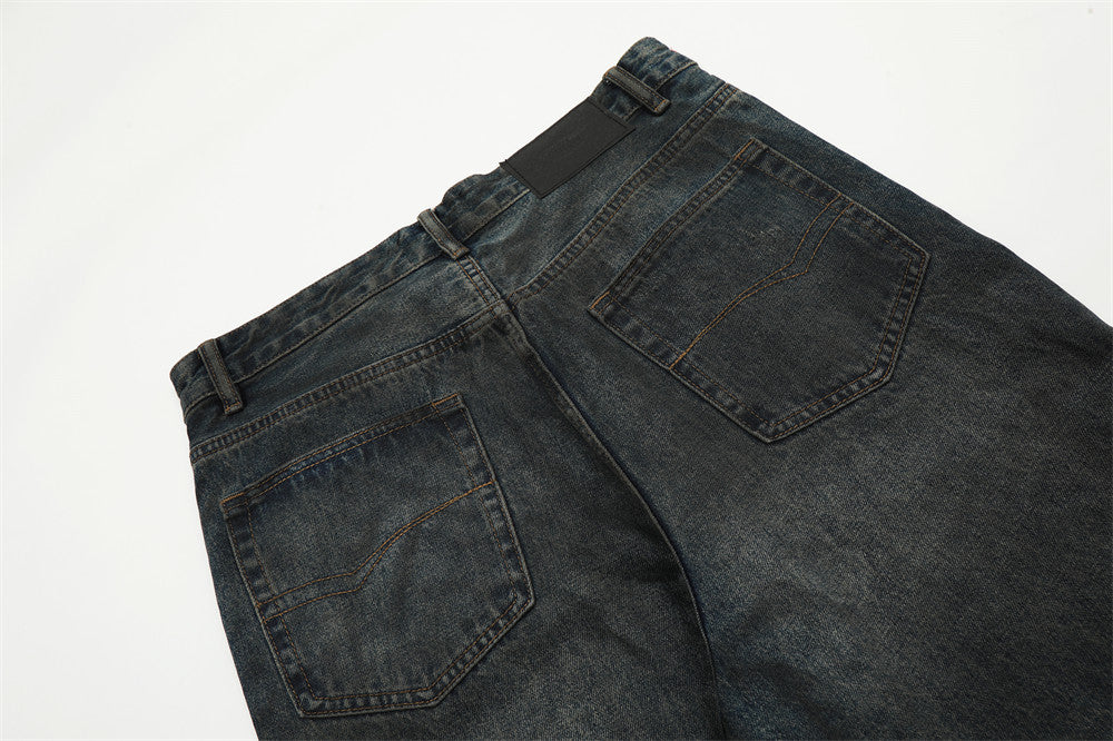 Fashion Straight Denim Trousers Hip Hop Men