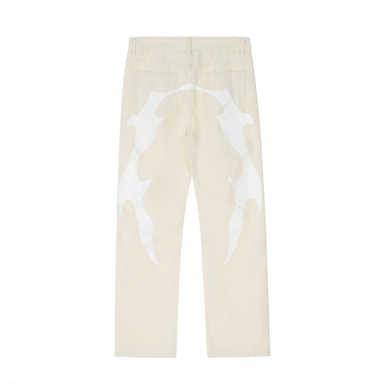 Personalized Printing Straight-leg Trousers Men