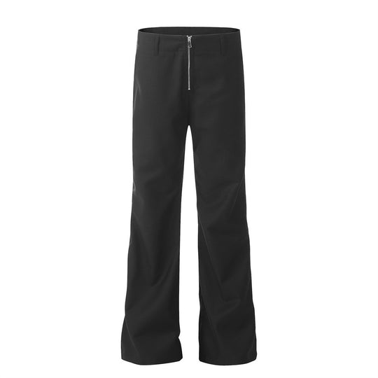 Solid Color Casual Wide-leg Trousers Men