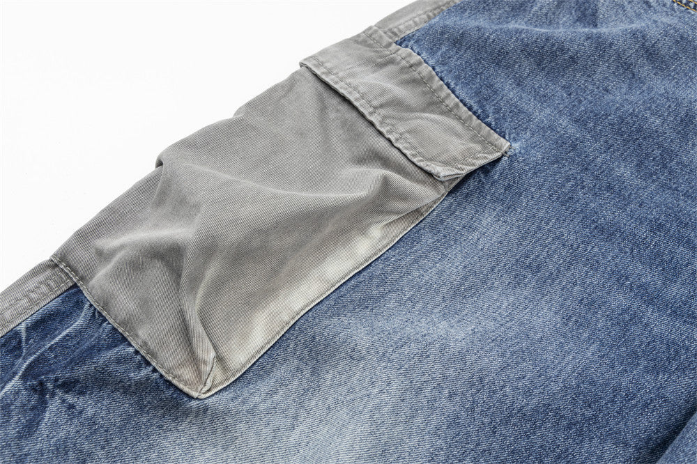 Fashion Men Loose Pockets Straight-leg Trousers