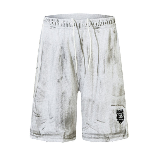 Men Punk Ripped Distressed Straight Shorts