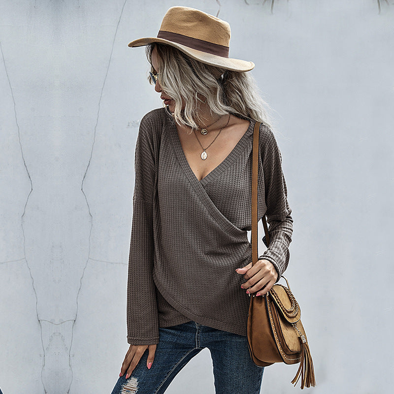 V-neck wool sweater women autumn/winter jacket