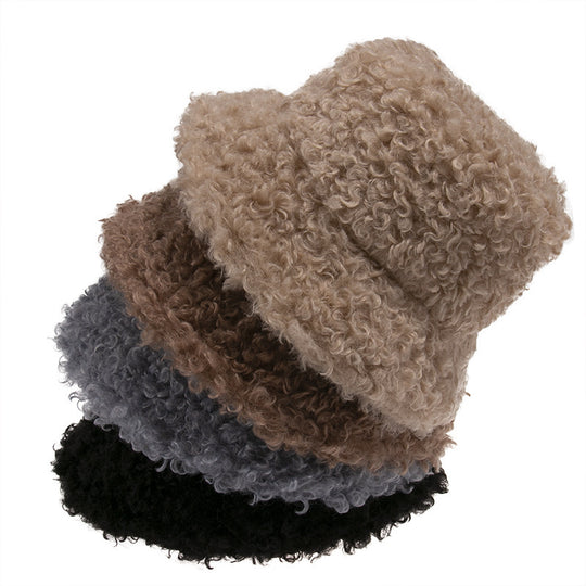 Lamb Wool Fisherman Hat Men Sunhat
