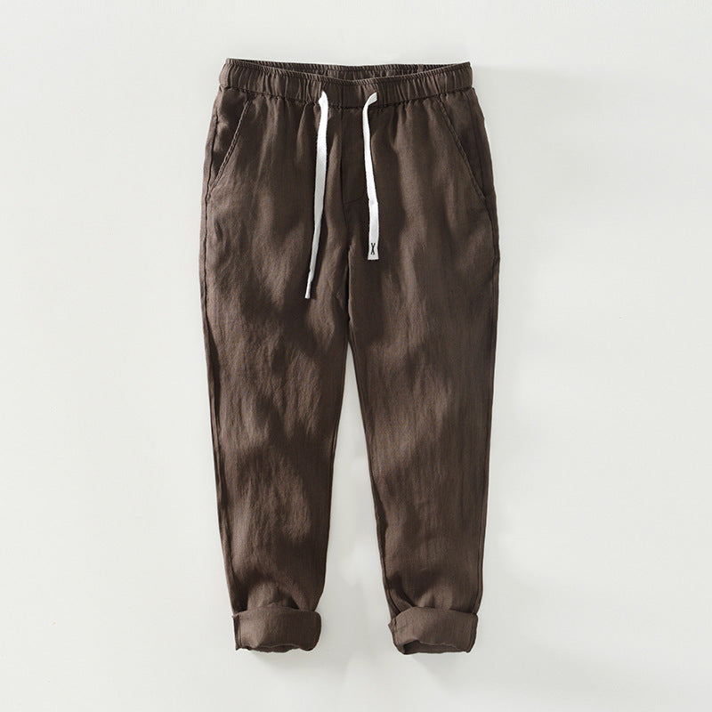 Fashion Linen Leisure Trousers Men